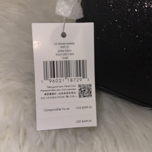 Kate Spade New York Tinsel Small Dome Crossbody in Black Glitter, Black - Picture 9 of 14